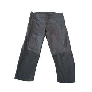 Lululemon Athletica Training Tough Mesh Cropped Leggings Sz 6 Athleisure Workout